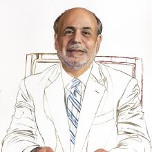 2183 Ben Bernanke, Study #2 (holding pencil in both hands)