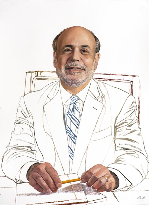 2183 Ben Bernanke, Study #2 (holding pencil in both hands)