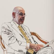 2192 Henry Waxman, Study #5 (seated with paper)
