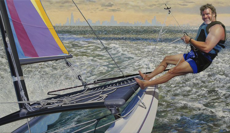 891 David Rowley Sailing His Hobiecat