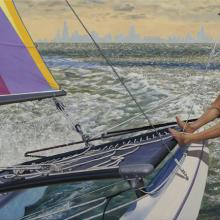 891 David Rowley Sailing His Hobiecat