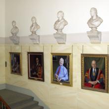 Sir Peter Morris, portrait installation at the Royal College of Surgeons in London
