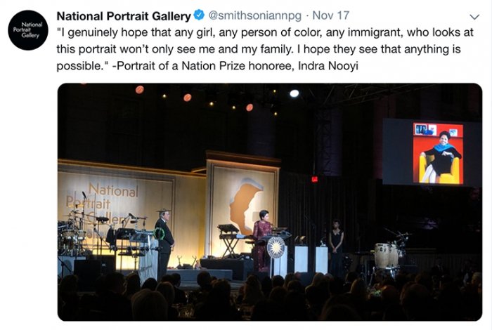 National Portrait Gallery tweet from the 2019 "Portrait of a Nation" Gala