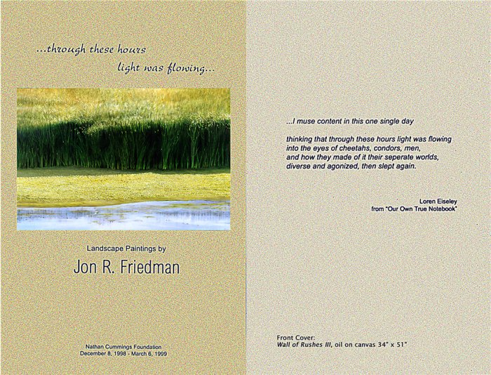 Nathan Cummings Foundation Exhibition Catalogue, December 1998 pages 1 and 2